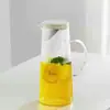 Jarra de Vidrio de Borosilicato Alto para Agua Fría, Gran Capacidad, Diseño Rayado, Resistente al Calor, Jarra Doméstica para Preparar Té, Soplada a Mano