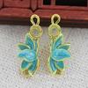Accesorios para Joyería Goteo de Aceite Jade Imitación Azul Quemado Hecho a Mano DIY Conservación del Color Cobre 16*7*3mm Estilo Antiguo Material B3419