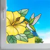 Cbccht105 Pegatina de Vidrio para Esquina de Ventana Floral y de Pájaros Transfronteriza Adhesivo Colorido de Doble Cara Pegatina Decorativa de Flor para Esquina de Vidrio Ultra Transparente