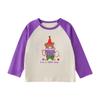 Cotton Hall Camiseta de Algodón Puro para Niños Otoño Niños y Niñas Bebé Dibujos Animados Tops Camisetas de Manga Larga para Niños Transpirables
