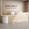 Mostrador de recepción de empresa de estilo chino nuevo, mostrador de recepción, caja registradora, mostrador de vestíbulo, escritorio de oficina pequeño, moderno y sencillo para tienda