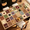 Mantel de Mesa de Cuero Estilo Retro de Dibujos Animados, Impermeable, Resistente al Aceite, Lavable, Tacto de Alta Gama, Protector Anti-Quemaduras para Escritorio de Mesa de Café