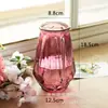 Nuevo Jarrón de Cristal Rombo de Color Transparente Retro Europeo Muebles para el Hogar Jarrón de Flores Rombo Jarrón Hidropónico