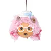 Kit de materiales DIY para campanilla de viento de cáscara de nuez, muñeca de pelo rizado colgante, artículo decorativo creativo, campanilla de viento de escritorio, adorno colgante lindo y relajante