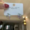 Novedad 2021 Estilo de Moda Pendientes de Plata S925 con Aguja y Diamantes Brillantes en Forma de Media Luna Pendientes de Botón Sencillos y de Moda de Celebridad de Internet Coreana