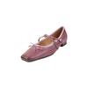 Zapatos Vintage Cruz con Lazo Nariz de Cerdo Nuevos Primavera y Verano con Falda Talla Baja Talla Cuero Tacón Grueso Mary Jane