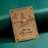 Aleación de Navidad Alce Papá Noel Árbol de Navidad Copo de Nieve Caramelo Guantes Colgante Pulsera de Tarjeta Trenzada