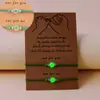 Pulseira Luminosa Transfronteiriça Personalidade Europeia e Americana Contas Luminosas em Forma de Coração Multicor Pulseira de Cartão Tecida à Mão Corda de Mão para Casal