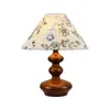 Lámpara de mesa de noche vintage estilo francés para dormitorio, ambiente personalizado estilo europeo, lámpara decorativa de sala de estar estilo wabi-sabi minimalista de madera maciza estilo americano