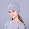 Sombrero de Lana Sombrero Tejido Sombrero para el Frío de Otoño e Invierno para Mujer Sombrero Cálido a la Moda con Forro Sombrero Apilado Europeo y Americano que Combina con Todo Gorro Pulóver para Pareja