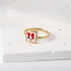 Anillo de Flor Real de Moda Transfronterizo Estilo Ins Personalizado para el Trabajo en Acero Inoxidable Chapado en Oro Joyería Anillo Incrustado con Pegamento de Flor Seca