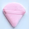 Puff para Pó Solto Puff Triângulo para Pó de Fixação Esponja Aveludada Compacto de Pó Seco em Forma de Leque Fixador de Maquiagem Fabricante Atacado