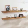 Estante de un solo nivel hecho de pino europeo para dormitorio, sala de estar, cocina; estante de exhibición flotante de pared; estante de pared