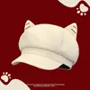 2026 Nuevo Boina Maillard Hace que la Cara se Vea Más Pequeña Versátil Sombrero Octagonal de Pintor Casual Lana Fieltro Delgada Diseño de Ala Curva