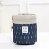 Nueva Bolsa de Cosméticos de Viaje de Tela Oxford, Bolsa de Cosméticos Cilíndrica Colorida, Bolsa de Cosméticos con Cordón Ajustable, Bolsa de Cosméticos