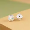 Ciervo Dorado Rey Plata Pura 999 Plata Lisa Cubos Espaciadores Cuentas Sueltas Cuerda Trenzada DIY Pulsera Envuelta Accesorios de Plata Pura Estilo Nuevo