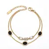 Pulsera popular de titanio y acero estilo ins, moderna, versátil, corazón, mariposa, estrella, geométrica, de acero inoxidable, joyería para la mano