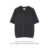 Camisa polo de malha com mangas curtas e vazada estilo americano para homens, top fino e simples de verão com gola de lapela, camiseta versátil e estilosa