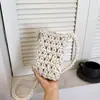 Bolsa Transversal Moda Verão 2026 Feminina Grande Capacidade Versátil Exquisita Bolsa de Palha Bolsa de Celular para o Dia a Dia