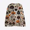 Moletom Casual Masculino Gola Redonda Manga Longa Estampado 3D Halloween Abóbora Fantasma Europeu e Americano Amazon Transfronteiriço Moletom Masculino e Feminino