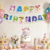 Conjunto de Festa de Aniversário Tema Unicórnio com Bandeiras e Decorações, Artigos de Decoração de Bolo de Aniversário Infantil My Little Pony
