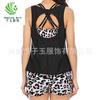 Comercio Exterior Nuevo Bikini Sexy Dividido Europeo y Americano Traje de Baño para Mujer Amazon Set de Traje de Baño Deportivo Conservador de Tres Piezas