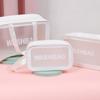 Bolso bandolera de gran capacidad Pu esmerilado transparente impermeable engrosado almacenamiento de artículos de tocador a prueba de polvo bolsa de cosméticos bolso bandolera bolsa de almacenamiento