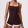 Mono de Contraste Transfronterizo con Forma de Nube para Mujer con Espalda Hueca y Tirantes Anchos Ropa de Yoga Deporte Running Fitness Mono