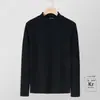 Camisa Básica Derong Gola Alta Outono e Inverno Novo Estilo Espessada com Forro de Lã Roupa Íntima Quente Gola Alta Roupa de Baixo Cor Pura Masculina
