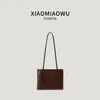 Bolso de hombro casual de moda estilo coreano, diseño simple versátil vintage, bolso tote ligero de cuero suave de color liso para mujeres y para ir al trabajo