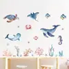 Br1072F Pegatinas de Pared Autoadhesivas de Peces de Coral del Océano de Dibujos Animados para Niños Habitación Infantil Dormitorio Pegatinas de Decoración de Pared de Fondo