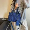 Bolso tote minimalista de estilo coreano de gran capacidad, bolso de hombro para mujer para ir al trabajo, bolso de mano de lona, bolso cruzado portátil para que los estudiantes lo usen en clase