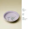 Suporte Redondo para Bule de Chá Inno Gui Song Roxo Pastel Névoa Lírio Esmalte Submerso Bandeja de Chá Seco Cerâmica para Uso Doméstico Mesa de Chá Criativa Artesanal de Alto Padrão