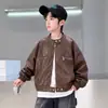 Jaqueta de Couro Masculina Estilo Primavera e Outono 2026 Nova Jaqueta de Couro da Moda para Crianças de Tamanho Médio a Grande Roupa Exterior Masculina