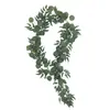 Decoración para el Hogar Colgante Flor Artificial Ratán Eucalipto Enredadera Artificial Planta Enredadera de Flores Paisaje Hoja Artificial Planta Verde