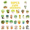 56 Nuevos Pegatinas de Graffiti de Gato y Planta Frescas y Lindas Transfronterizas, Pegatinas Creativas para Temu y Aliexpress