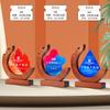 Novo cartão de licenciamento de revendedor de medalhas de cristal criativo, reunião de aniversário, prêmio de equipe excepcional, lembrança, troféu de madeira maciça