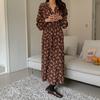 Principios de la Primavera 2025 Nuevo Vestido Floral Chic de Estilo Coreano Suelto Cintura Ajustada Adelgazante Largo Medio Ropa de Mujer