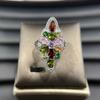 Anillo de Turmalina Tesoro Tourmaline Anillo de Gota de Agua Forma de Pera Ojo de Caballo Forma Especial para Mujeres