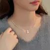 Colar Prata Quebrada Geométrico Pérola Feminino Design de Nicho Corrente de Colar de Alta Qualidade Sem Desbotamento Leve Luxo Moda Corrente de Clavícula