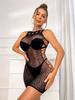 Explosiones Transfronterizas Lencería Sexy Tentación Sexy Jacquard Abierto Libre Vestido Redes Camisón Fiesta Red Transparente