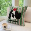 Toalla de Manzana Rayada de Dopamina Bordado de Nube Terciopelo Sala de Estar Cama Respaldo Cojín de Sofá Almohada Bordado de Dibujos Animados