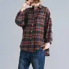 Ropa Tallas Grandes para Mujer 2026 100kg Versátil Holgada Adelgazante Cárdigan Chaqueta Camisa a Cuadros para Mujeres Tallas Grandes