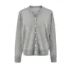 Estilo vacacional americano cardigan fino y transpirable protección solar chaqueta suéter de punto de manga larga primavera y verano nuevo cuello en V de un solo botón