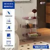 Mesa Lateral Acrílica Transparente de Gama Alta para Uso Doméstico, Estilo Minimalista, Mesa de Esquina Transparente para Sala de Estar, Dormitorio, Gabinete de Almacenamiento de Mesita de Noche, Popular en Línea