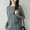 Camisa base de crochê vazada para mulheres, estilo fino, nova camada interna para primavera/verão, blusa de tricô de corte solto, elegante blusa de algodão puro de manga comprida