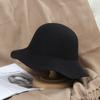 Chapéu de Lã para Mulheres Outono e Inverno Onda Curl Britânico Vintage All-match Chapéu de Pescador de Viagem All-match Big Brim Pequeno Top Hat