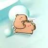 Broche decorativo de acrílico para crianças, distintivo de desenho animado de capivara, pequeno presente com texto inspirador, atacado DIY personalizado