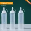 Mini Botella Transparente Reutilizable para Salsas de Cocina, Botella de Plástico con Boquilla Puntiaguda, Botella para Crema de Ensalada, Ketchup, Condimentos con Tapa y Escala