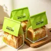 Bolsa de Embalaje para Pan Tostado Recién Horneado 450g Bolsa Auto-Sellante para Pan Bolsa para Pan Tostado Rebanado Bolsa para Comida Bolsa de Papel para Llevar Verde
